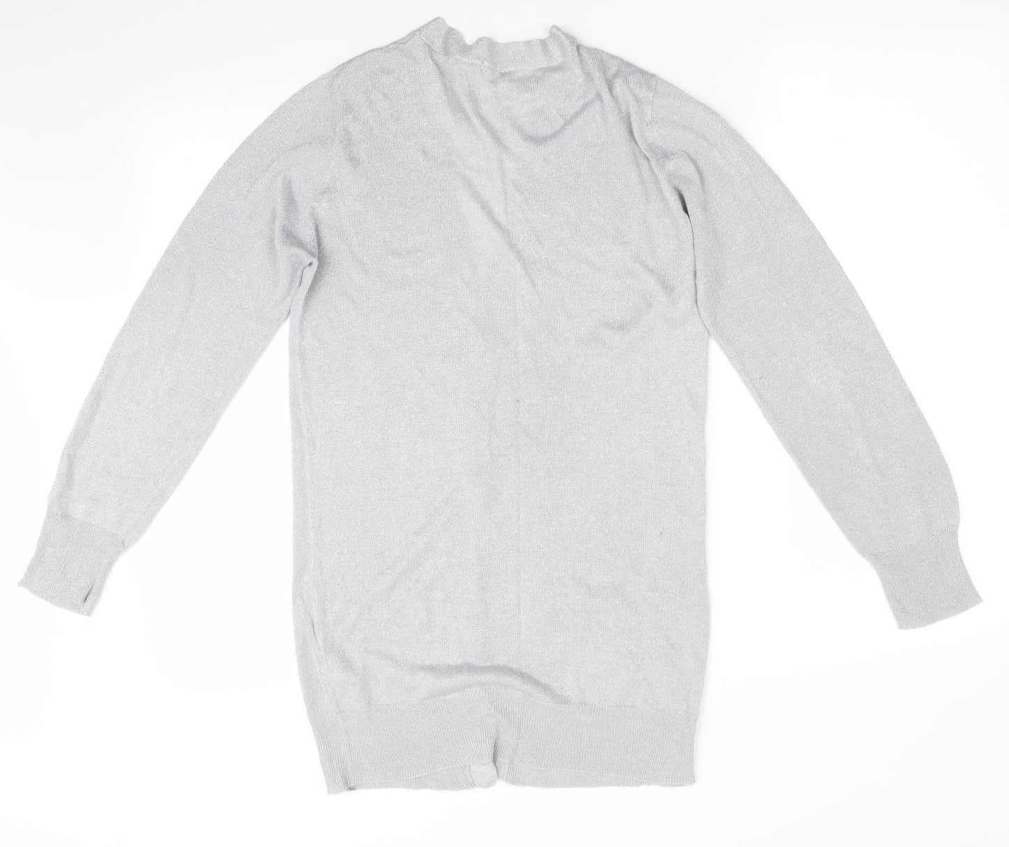 Atmoshpere Womens Silver   Cardigan Jumper Size 10  - Longline Cardigan - Glitter