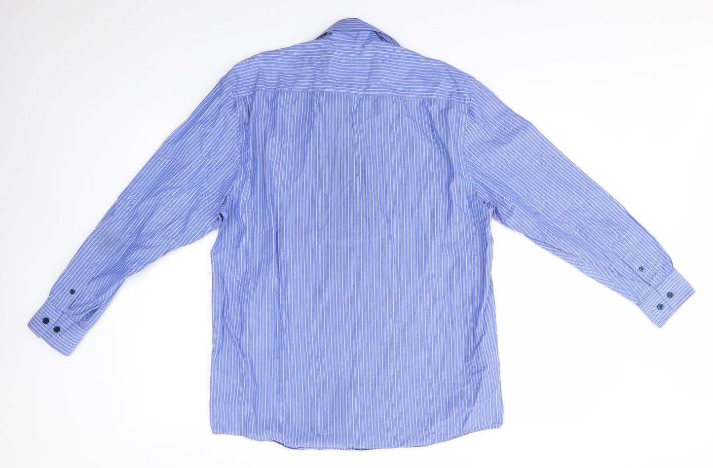 Black Label Mens Blue Striped   Button-Up Size M