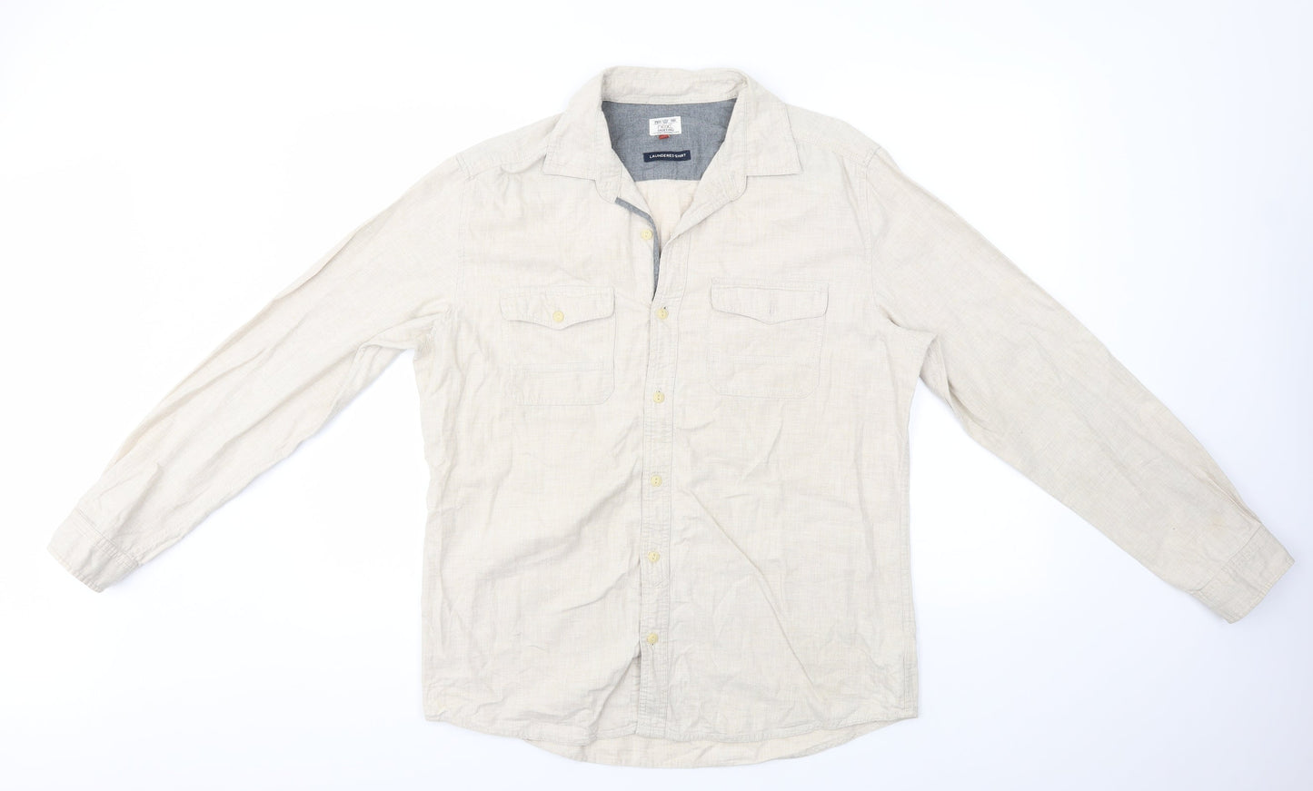 NEXT Mens Beige    Button-Up Size L
