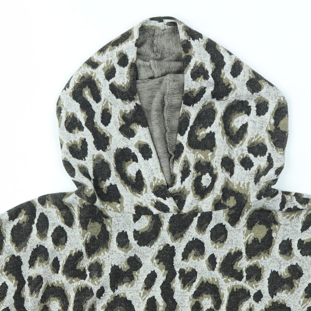 Matalan Girls Multicoloured Animal Print  Pullover Hoodie Size 7 Years
