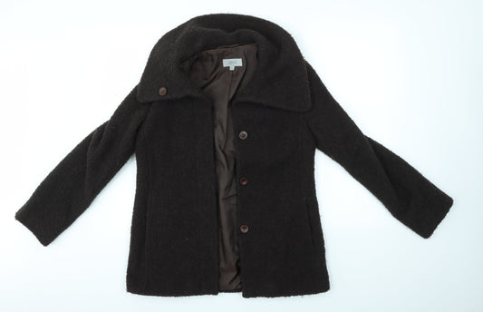 M&S Womens Brown   Overcoat Coat Size 10