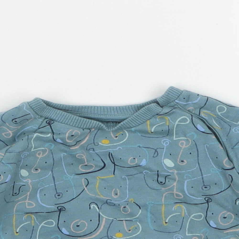 Boots Mini Club Boys Green Animal Print  Pullover Jumper Size 3-6 Months