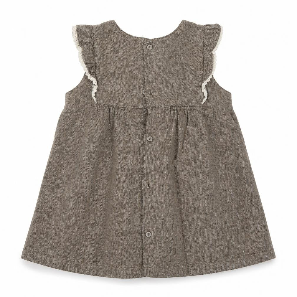 Front view of H&M girls’ brown a-line, size 12-18, months