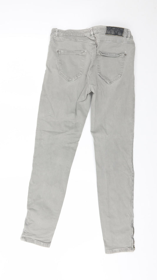 Preworn Womens Grey   Straight Jeans Size 28 in L27 in - ankle zips
