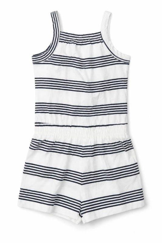 Nutmeg Girls White Striped  Romper One-Piece Size 2-3 Years