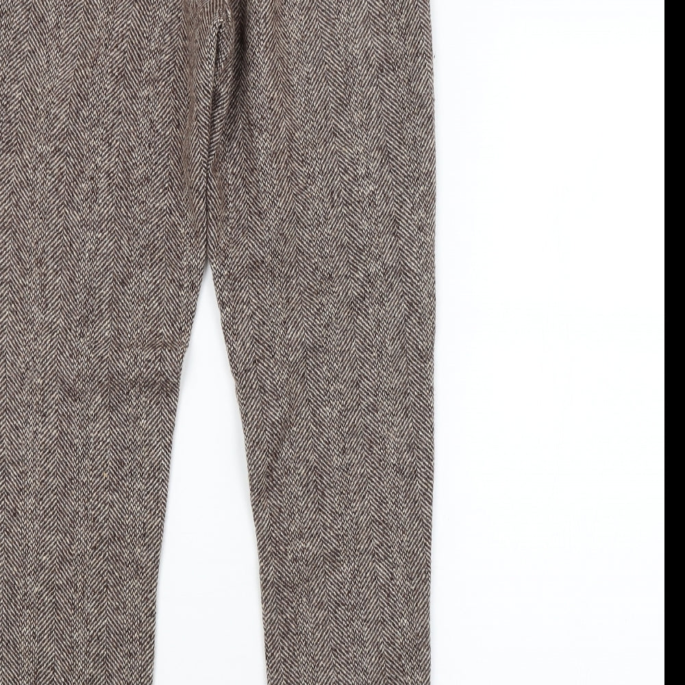 Javier Larrainzar Womens Brown Argyle/Diamond  Trousers  Size 10 L29 in