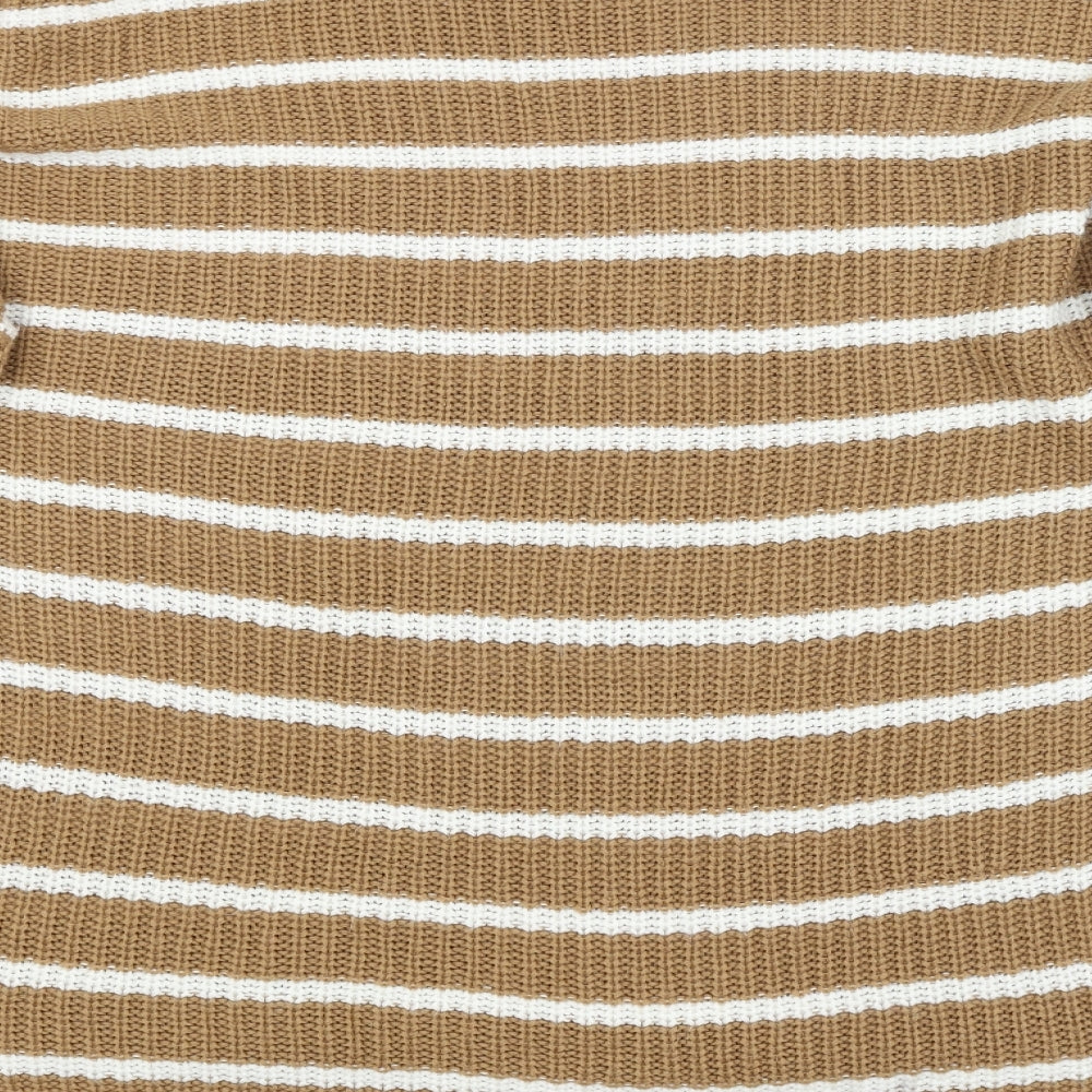 Preworn Womens Brown Striped  Pullover Jumper