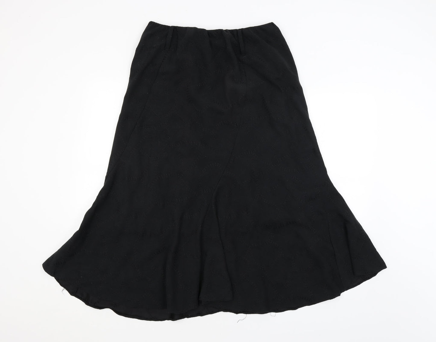 Preworn Womens Black Argyle/Diamond  A-Line Skirt