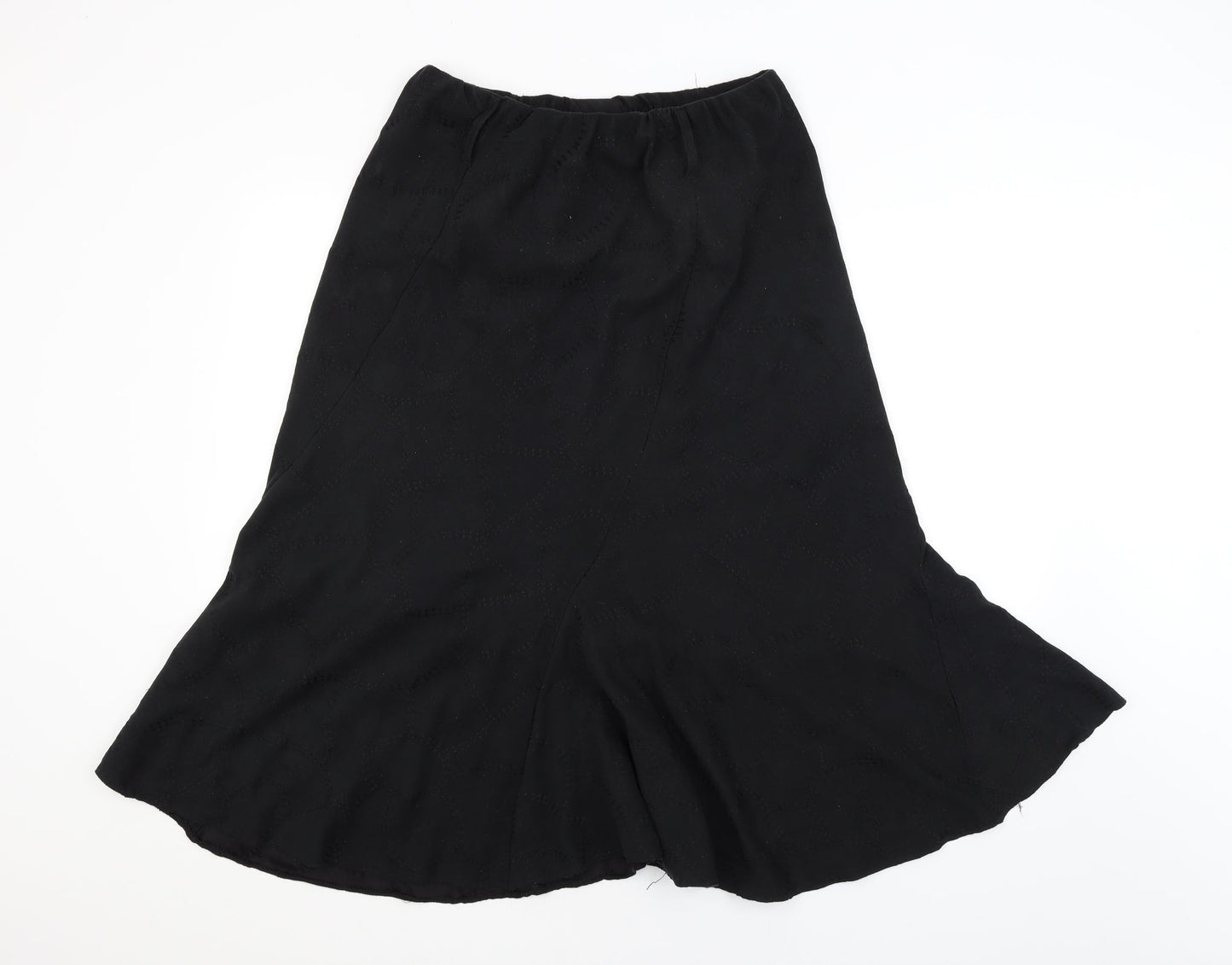 Preworn Womens Black Argyle/Diamond  A-Line Skirt