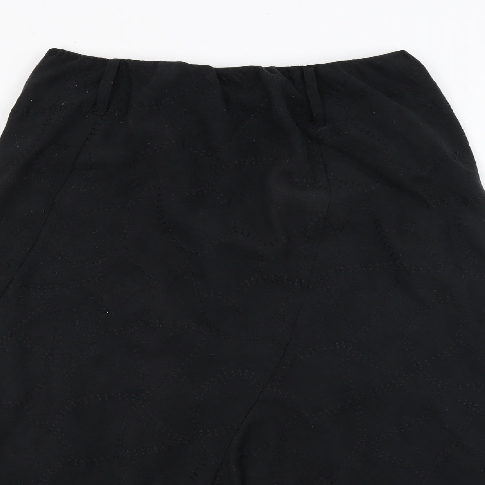 Preworn Womens Black Argyle/Diamond  A-Line Skirt