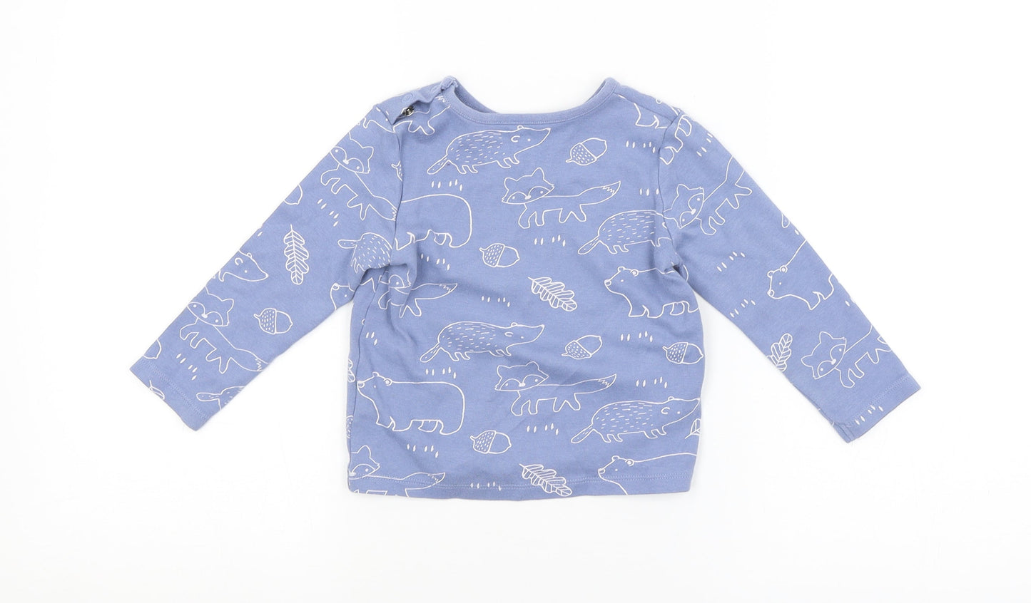 F&F Baby Blue Animal Print  Basic T-Shirt Size 12-18 Months