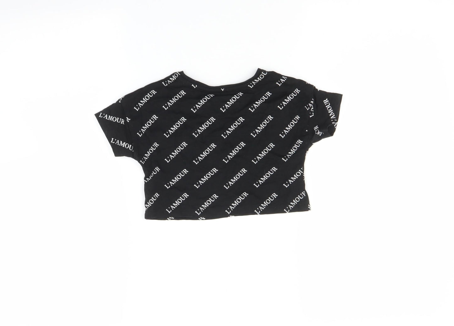 Matalan Girls Black   Basic T-Shirt Size 4 Years  - L'amour
