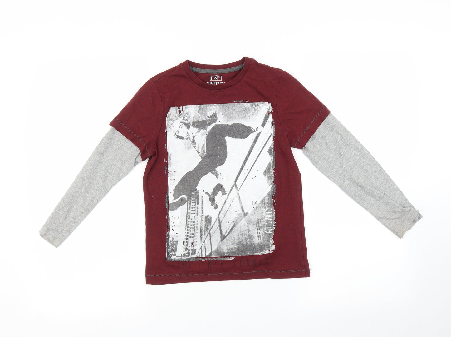 F&F Boys Red   Basic T-Shirt Size 7-8 Years
