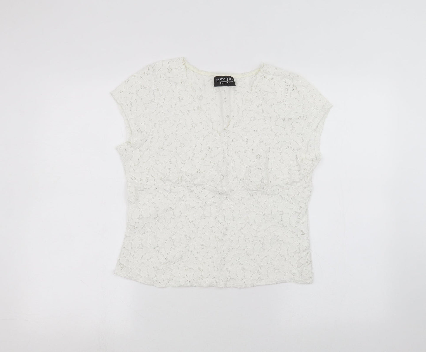 Principles Womens White   Basic T-Shirt Size 14