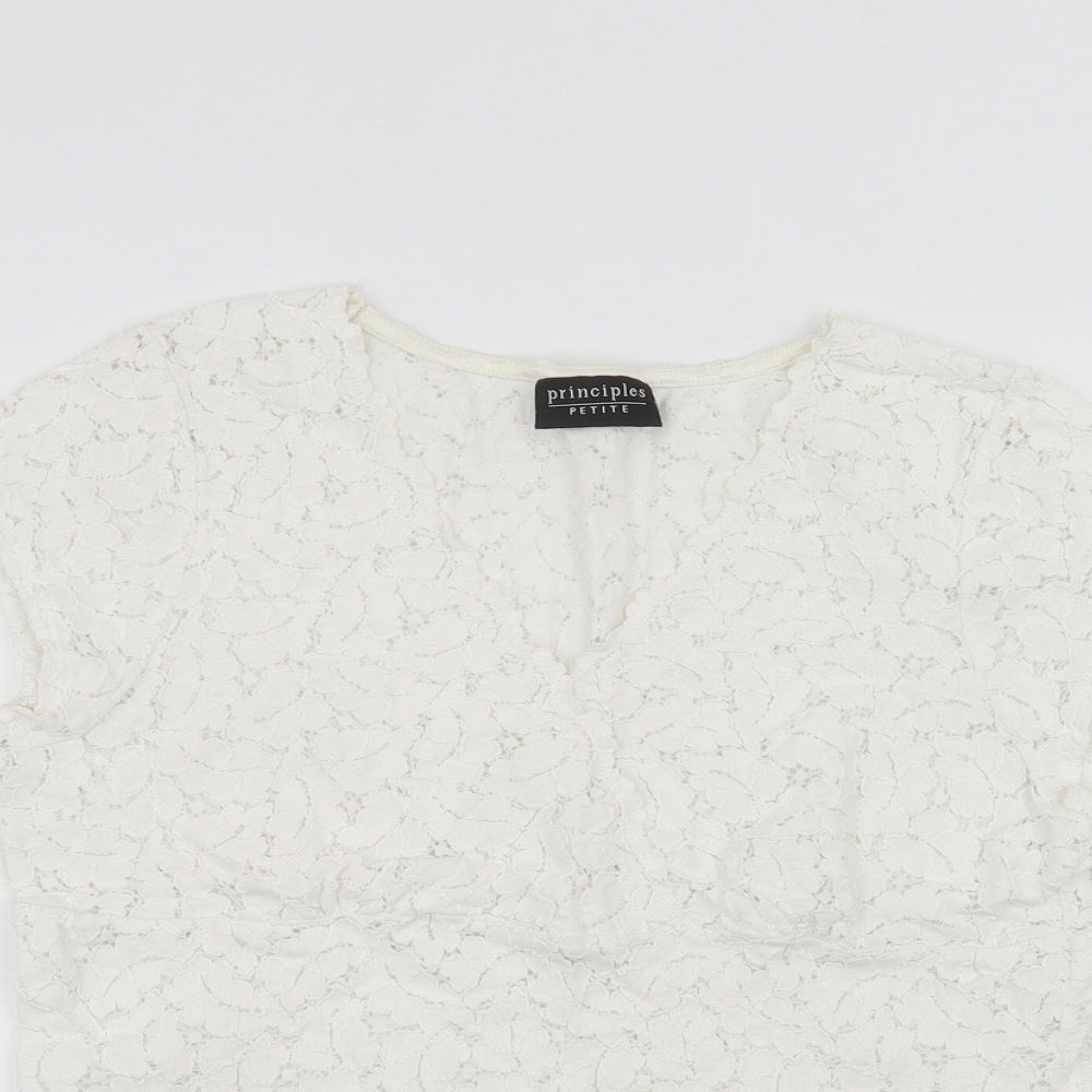 Principles Womens White   Basic T-Shirt Size 14