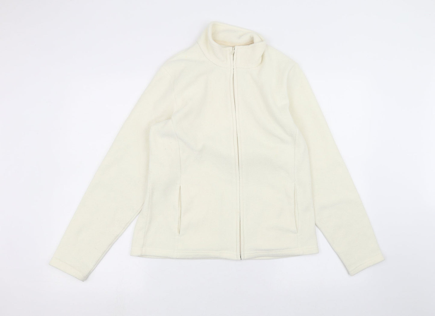 Marks and Spencer Womens White   Full Zip Jumper Size 14
