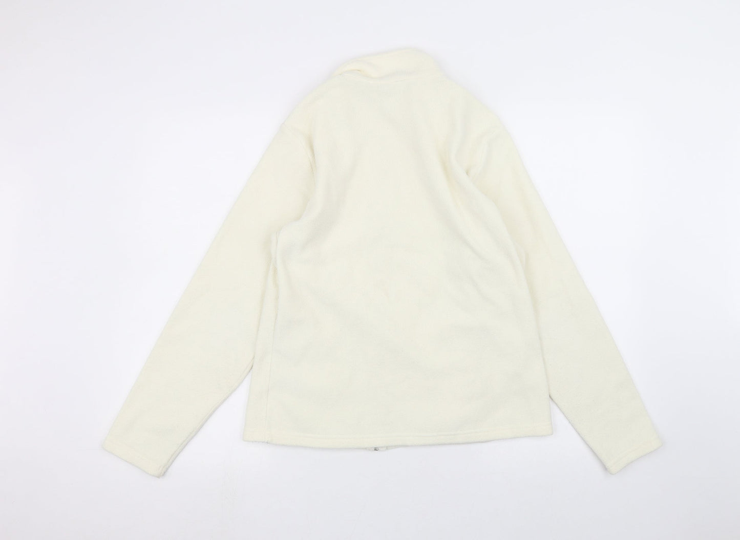 Marks and Spencer Womens White   Full Zip Jumper Size 14