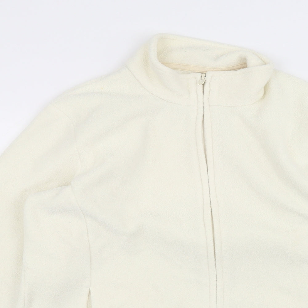 Marks and Spencer Womens White   Full Zip Jumper Size 14