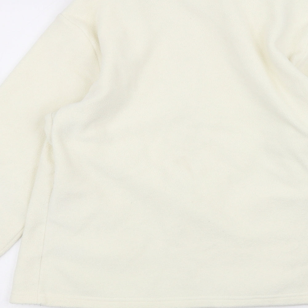 Marks and Spencer Womens White   Full Zip Jumper Size 14