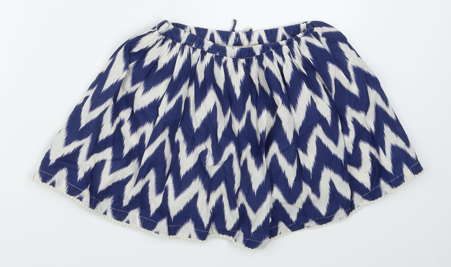 NEXT Girls Blue Geometric  Skater Skirt Size 5 Years - Zig Zag