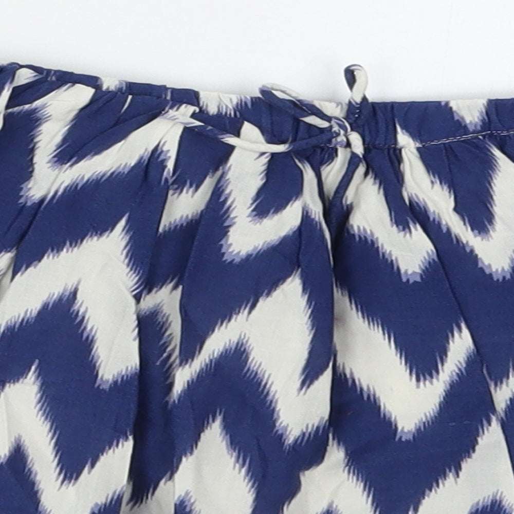 NEXT Girls Blue Geometric  Skater Skirt Size 5 Years - Zig Zag