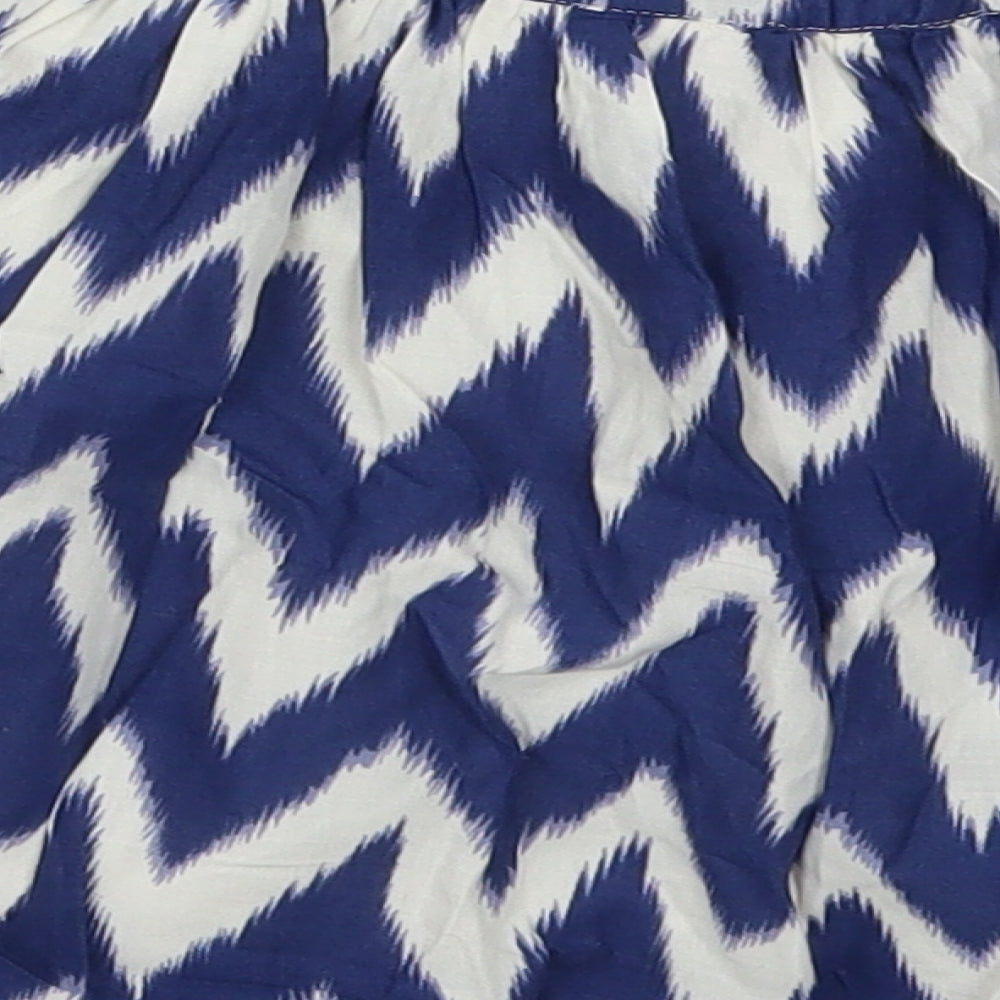 NEXT Girls Blue Geometric  Skater Skirt Size 5 Years - Zig Zag