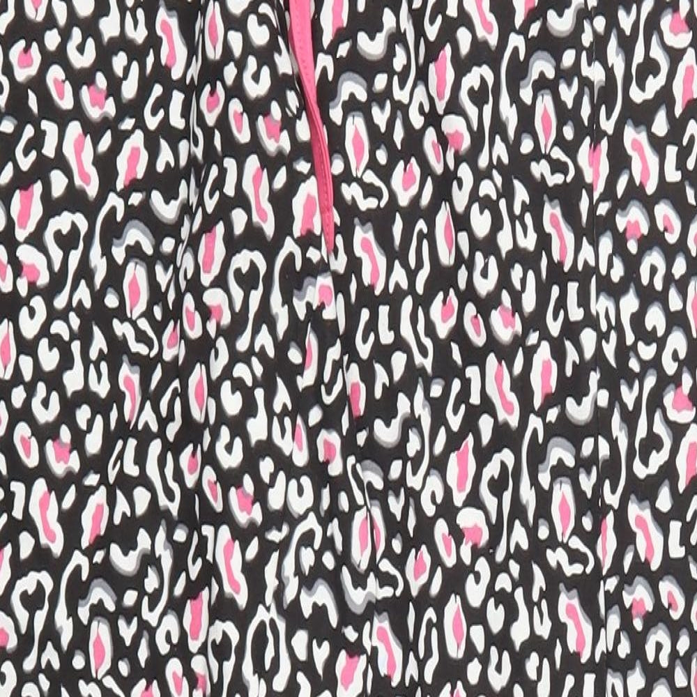 Preworn Womens Pink Animal Print  Trousers  Size L L30 in - Black and Pink Loungewear