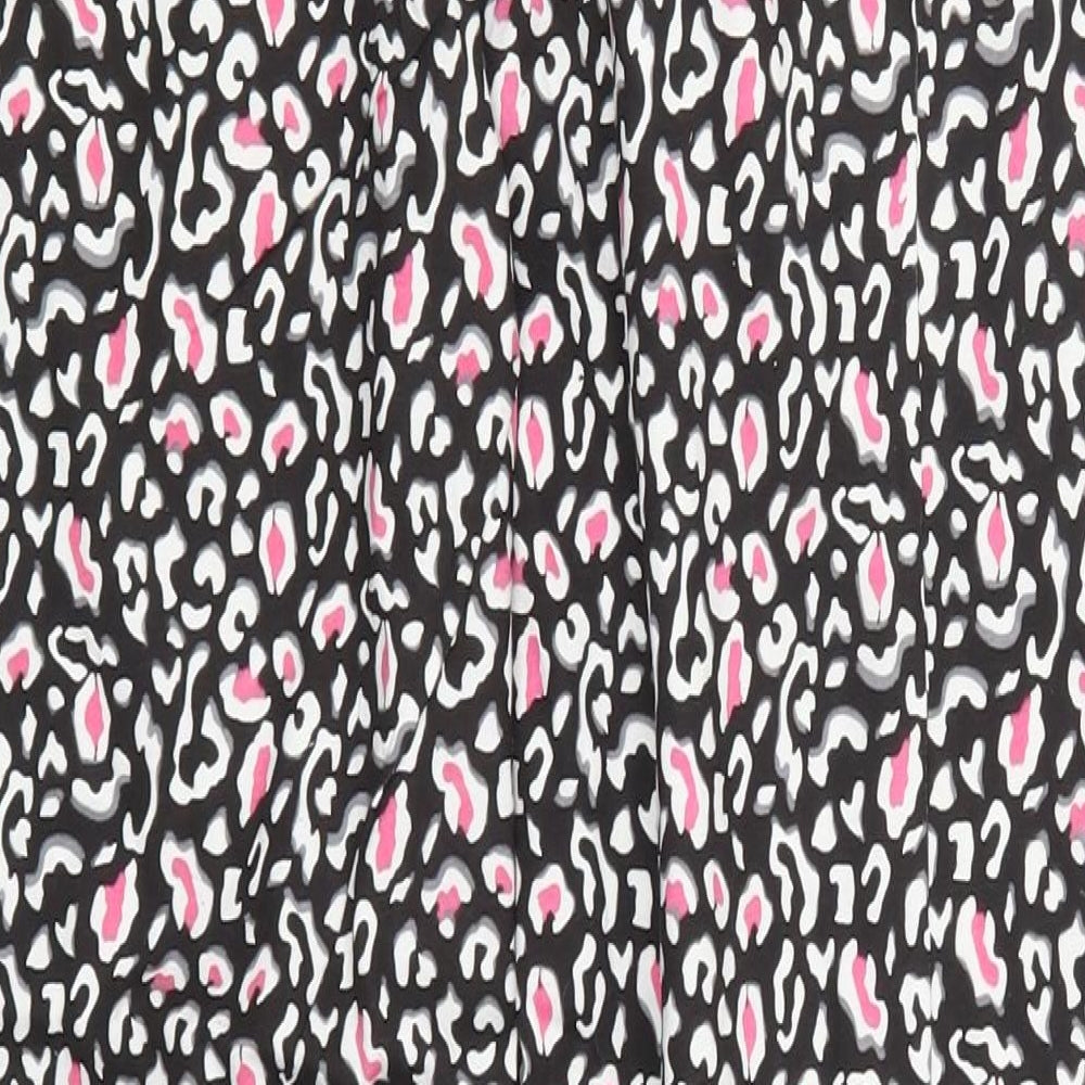Preworn Womens Pink Animal Print  Trousers  Size L L30 in - Black and Pink Loungewear