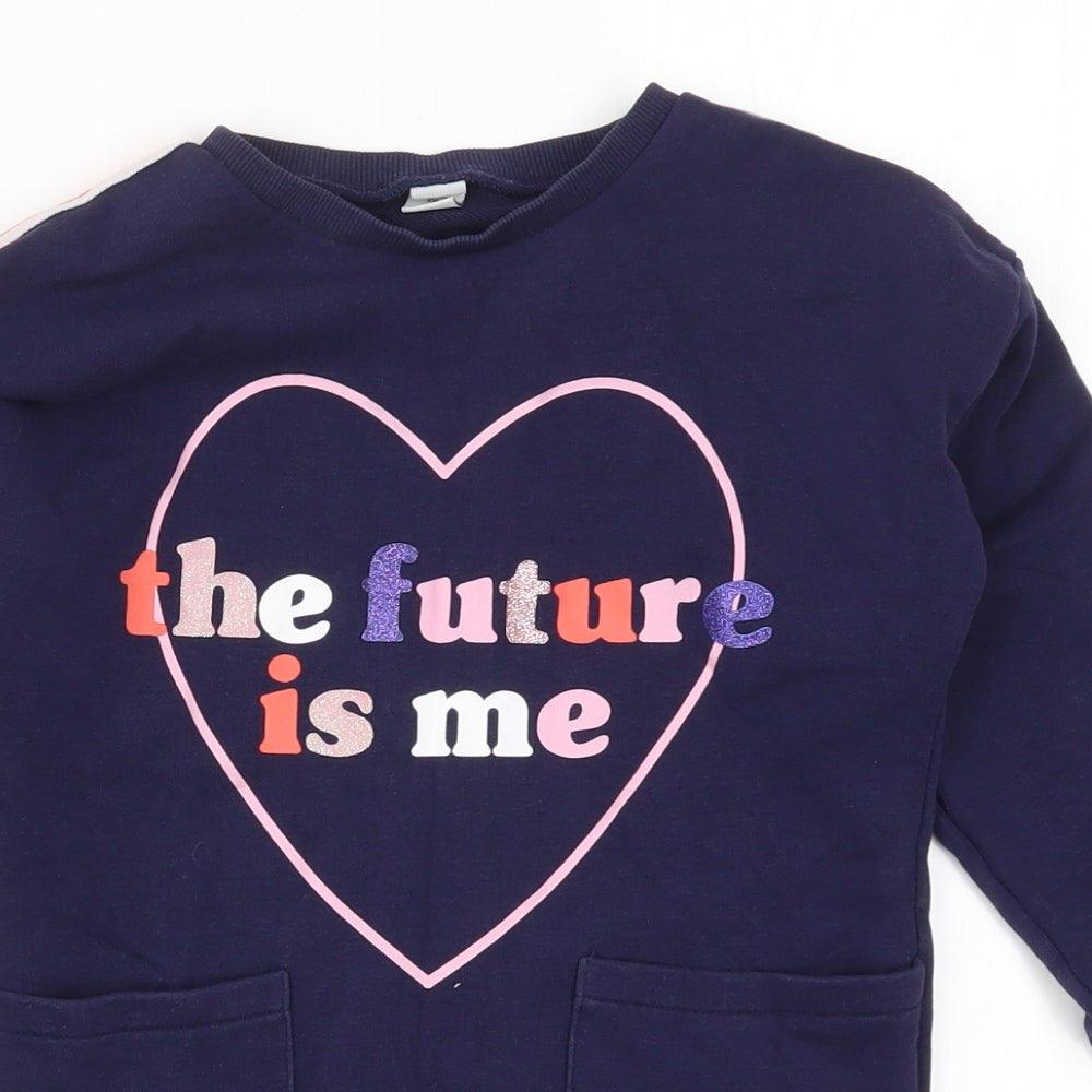 TU Girls Blue   Pullover Sweatshirt Size 7 Years  - The Future is Me