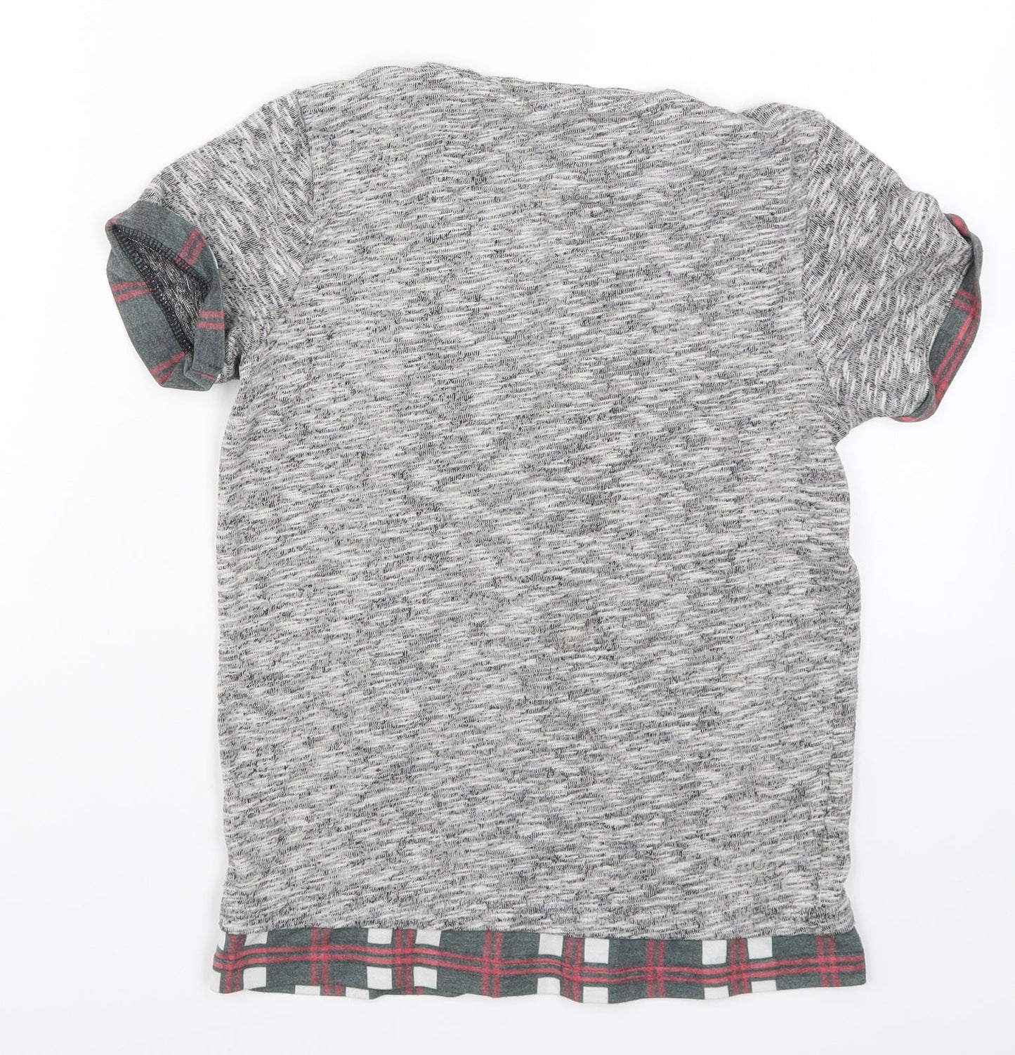 F&F Boys Grey Check  Basic T-Shirt Size 10-11 Years