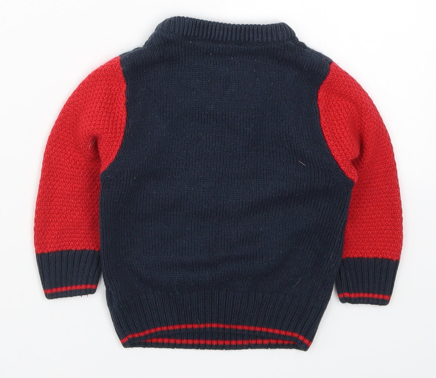 George Boys Blue  Knit Pullover Jumper Size 9-12 Months  - Santa