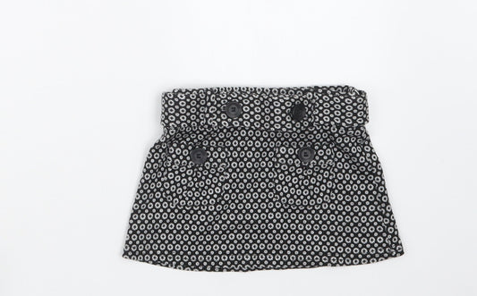 NEXT Girls Black Geometric  Straight & Pencil Skirt Size 6 Years