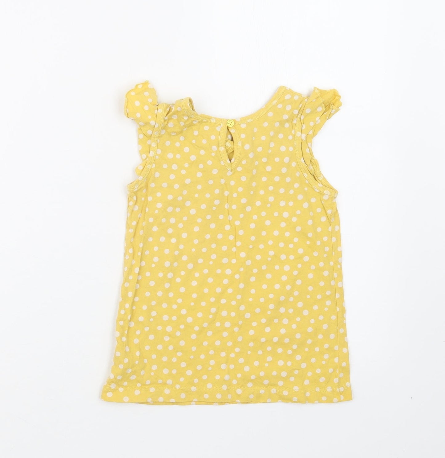 Autograph Girls Yellow Polka Dot  Basic T-Shirt Size 4-5 Years