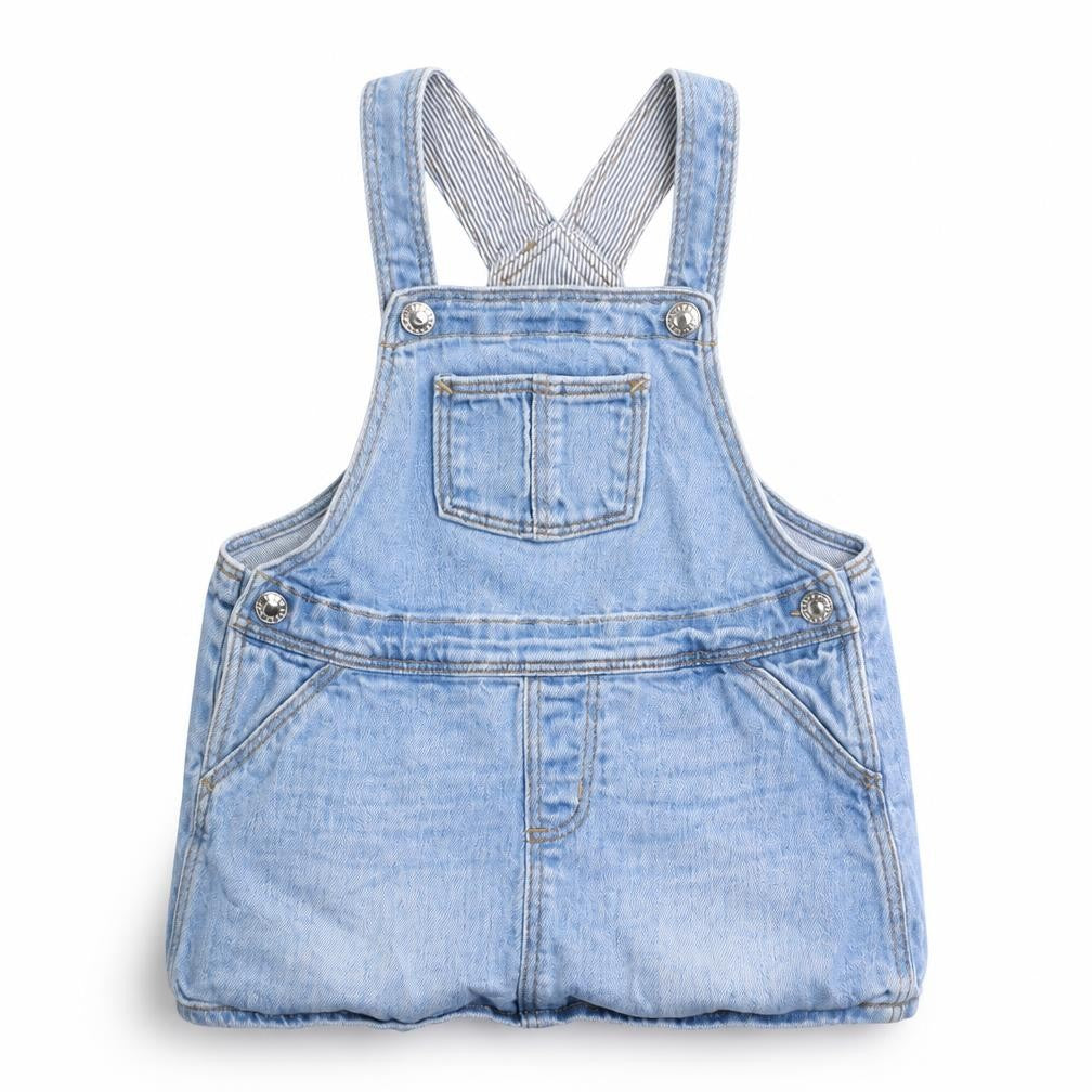H&M Girls Blue  Denim Pinafore/Dungaree Dress  Size 18 Months