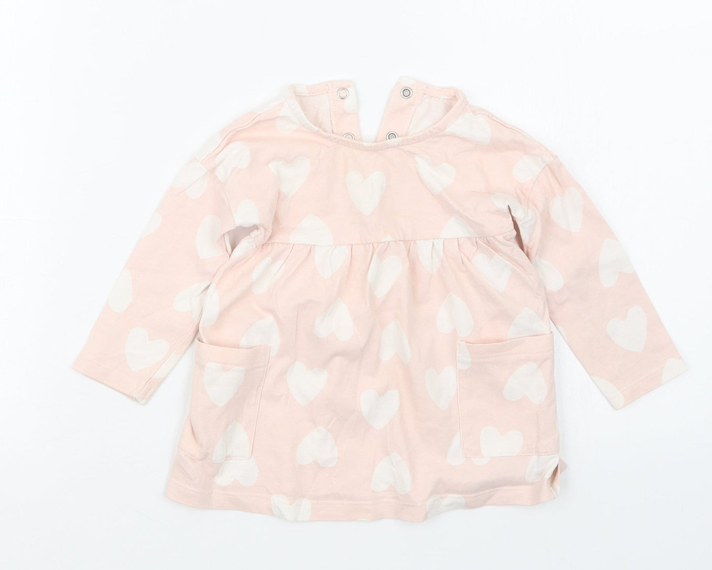 George Girls Pink Geometric  T-Shirt Dress  Size 6-9 Months