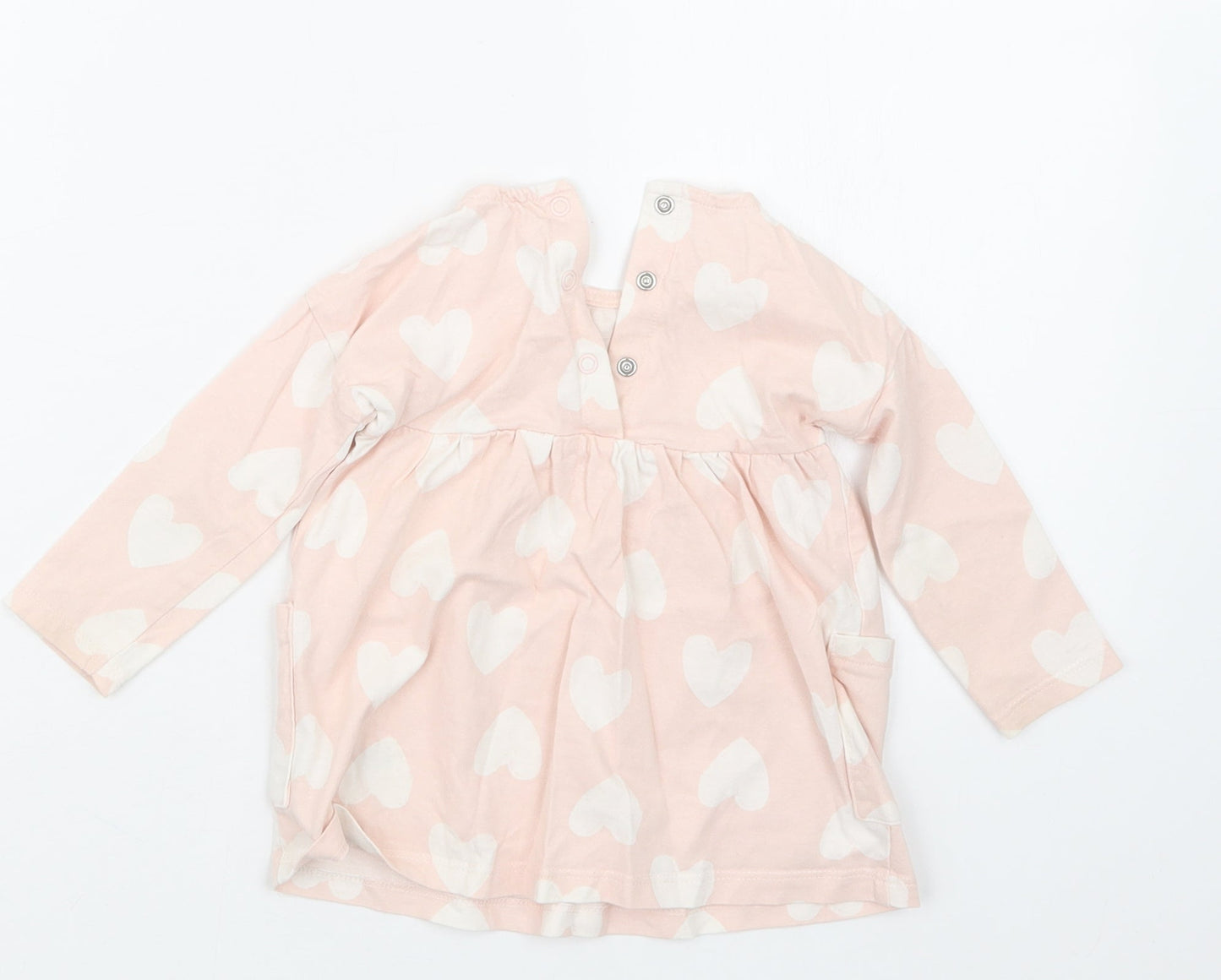 George Girls Pink Geometric  T-Shirt Dress  Size 6-9 Months