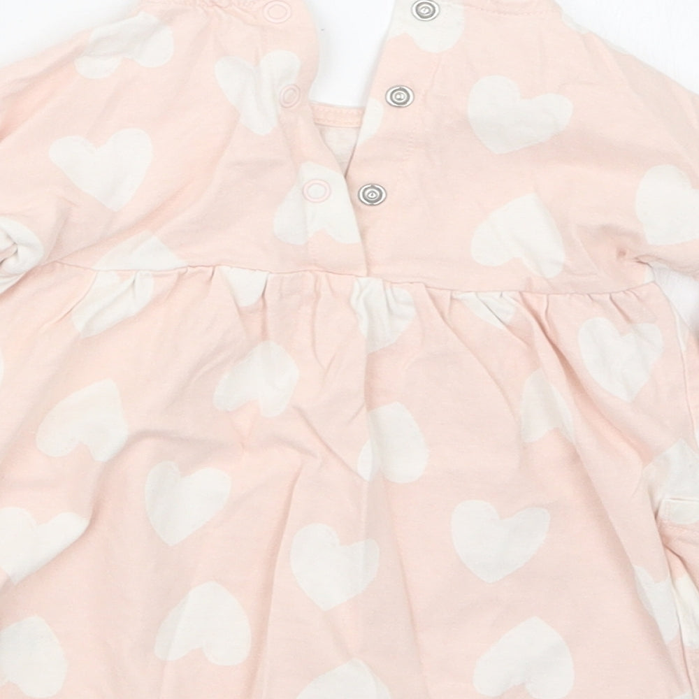 George Girls Pink Geometric  T-Shirt Dress  Size 6-9 Months
