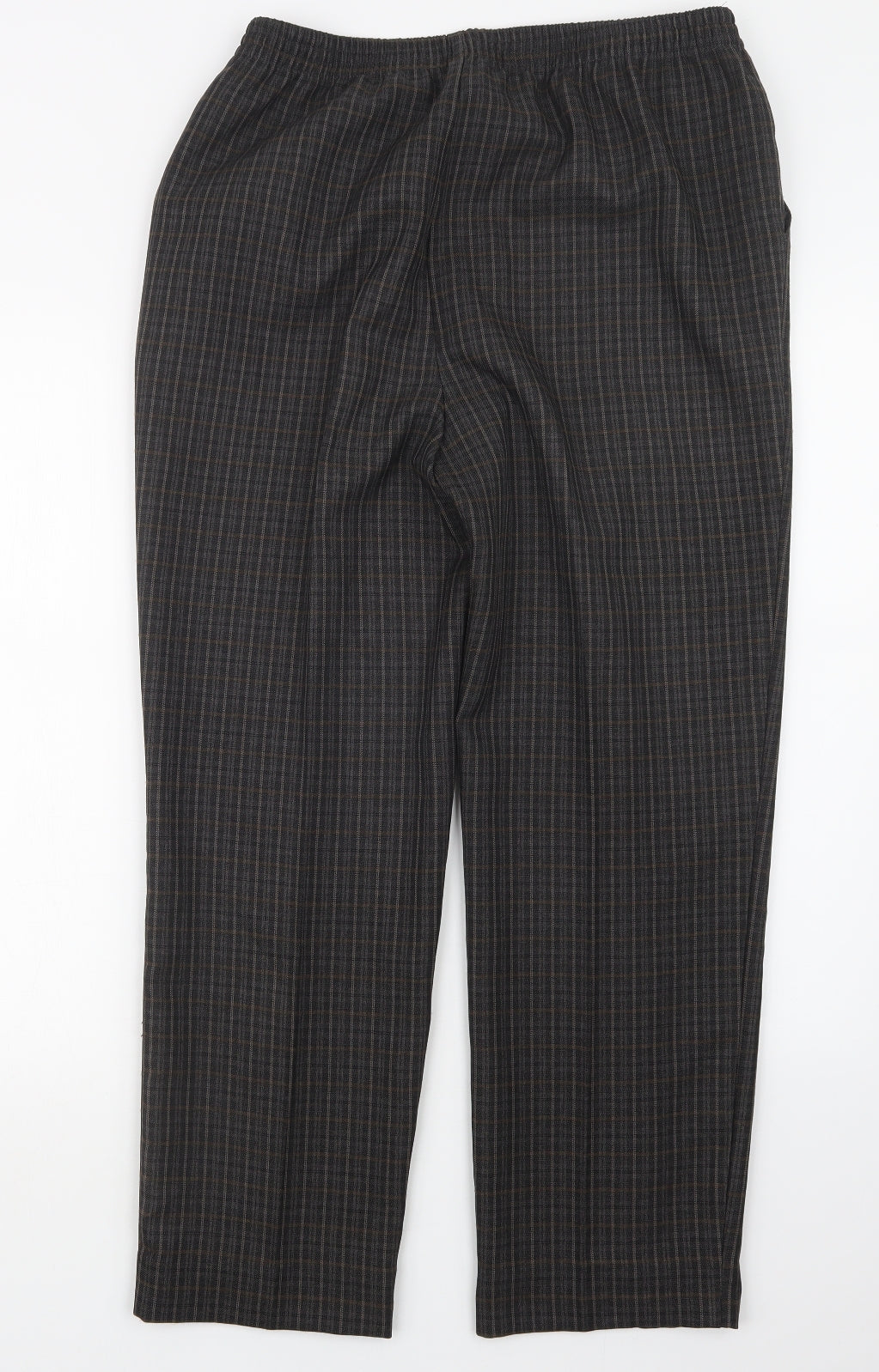 Marks and Spencer Womens Brown Check  Trousers  Size 16 L28 in