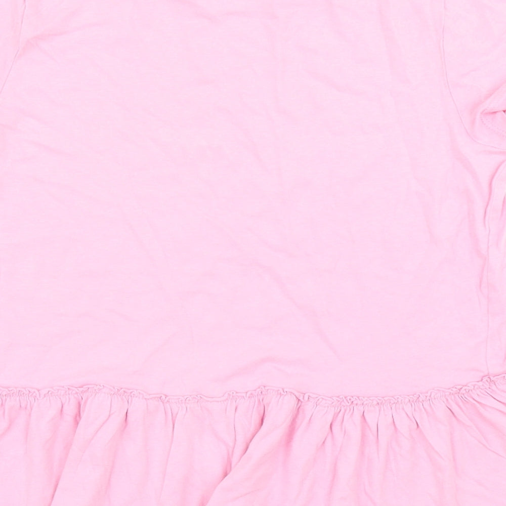 H&M Girls Pink   Basic T-Shirt Size 9-10 Years  - Peplum