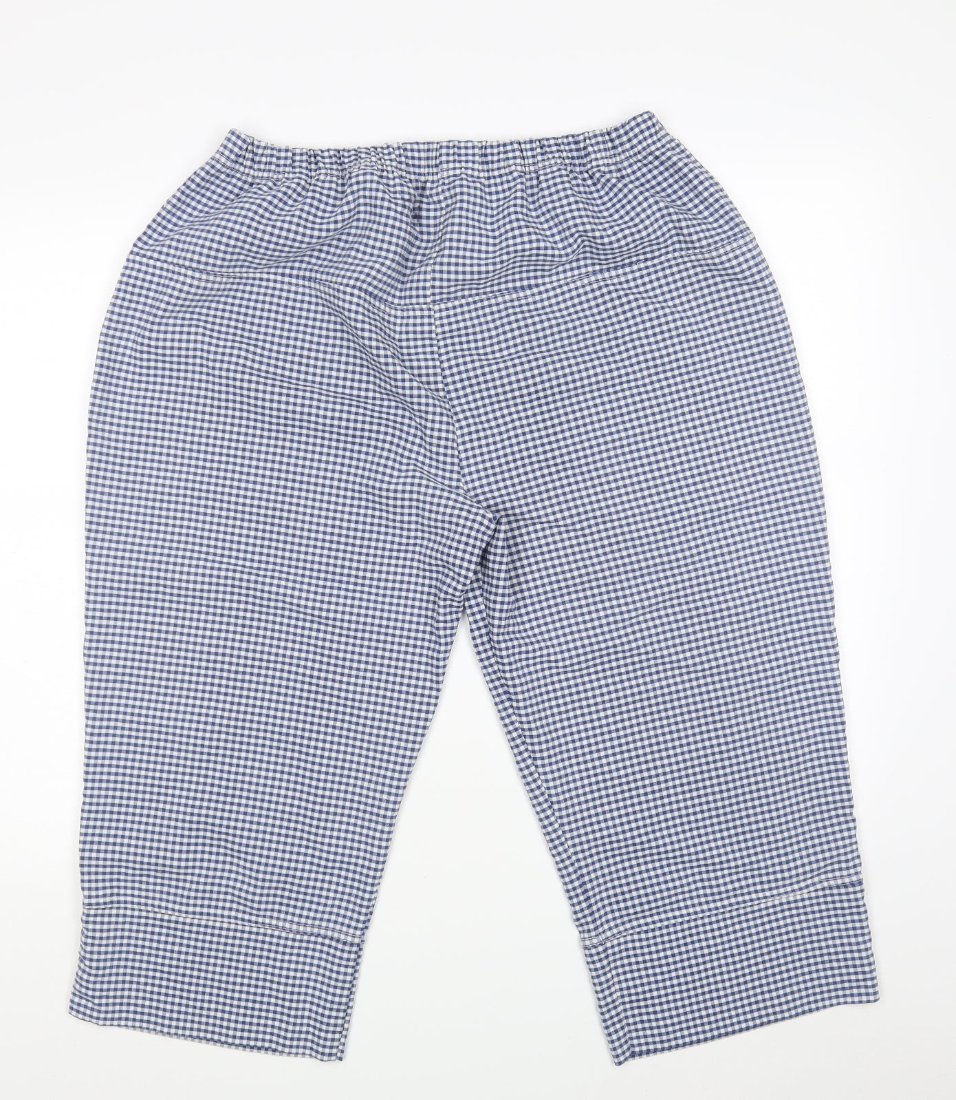 Preworn Womens Blue Check  Sweatpants Trousers Size 32 in L20 in