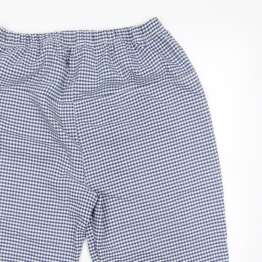 Preworn Womens Blue Check  Sweatpants Trousers Size 32 in L20 in