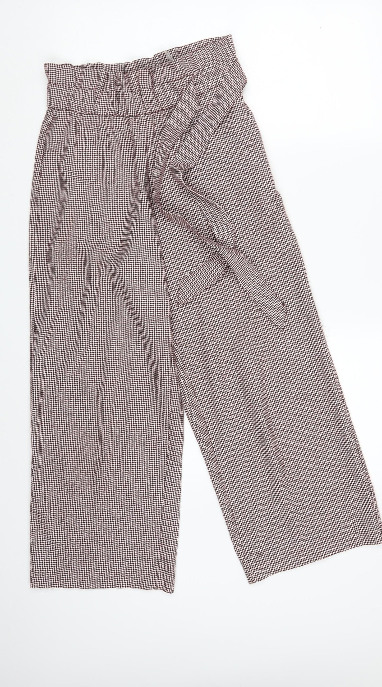 Zara Womens Purple Check  Dress Pants Trousers Size S L24 in