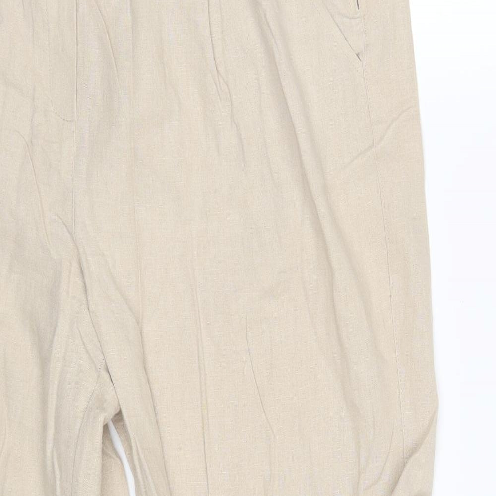 Dorothy Perkins Womens Beige   Bloomer Trousers Size 14 L27 in