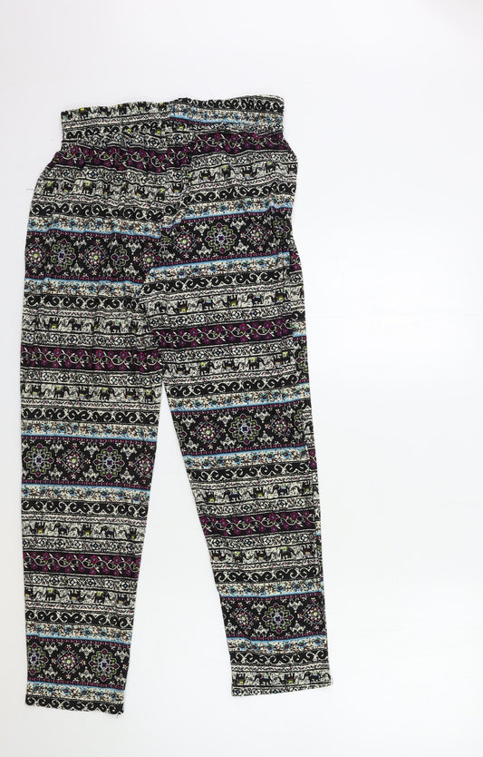 shi sheng Womens Black Geometric  Trousers  Size 28 in L27 in