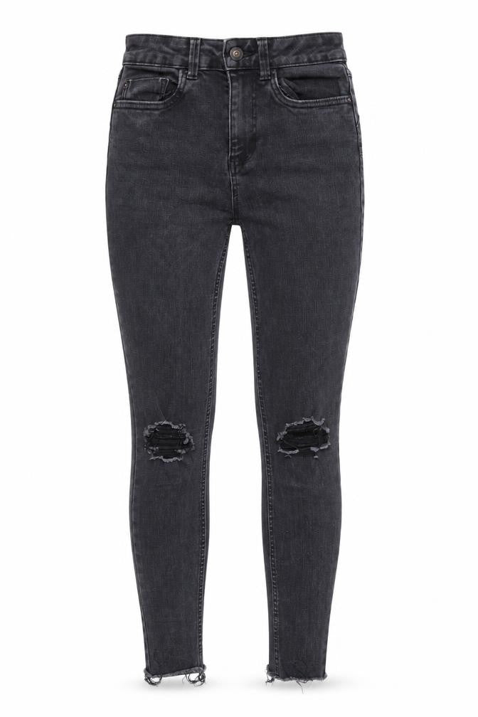 New Look Womens Grey   Skinny Jeans Size 6 L28 in - RIPPED JEANS
