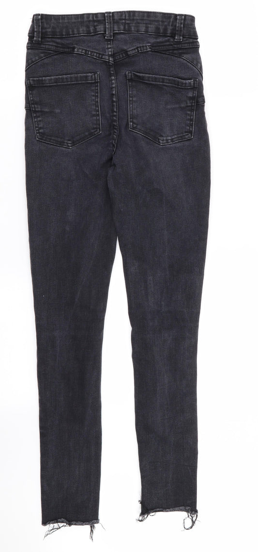 New Look Womens Grey   Skinny Jeans Size 6 L28 in - RIPPED JEANS