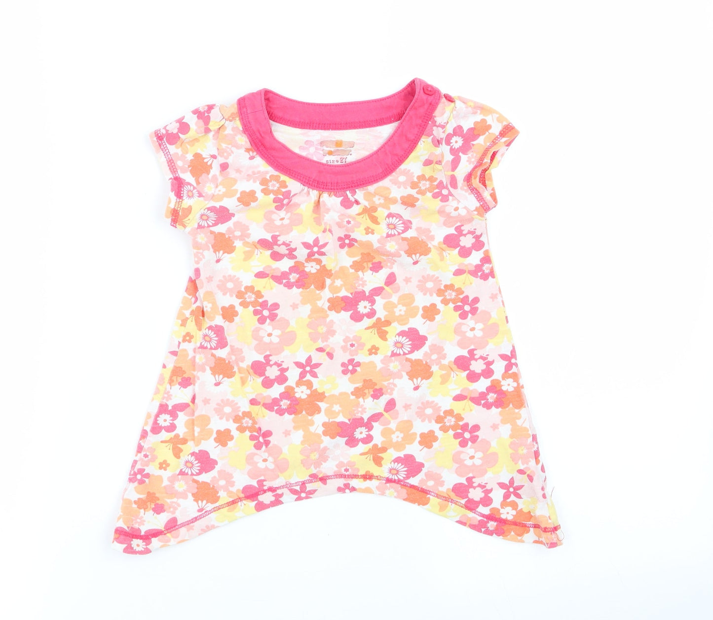 Preworn Girls Multicoloured Floral  Basic T-Shirt Size 2 Years