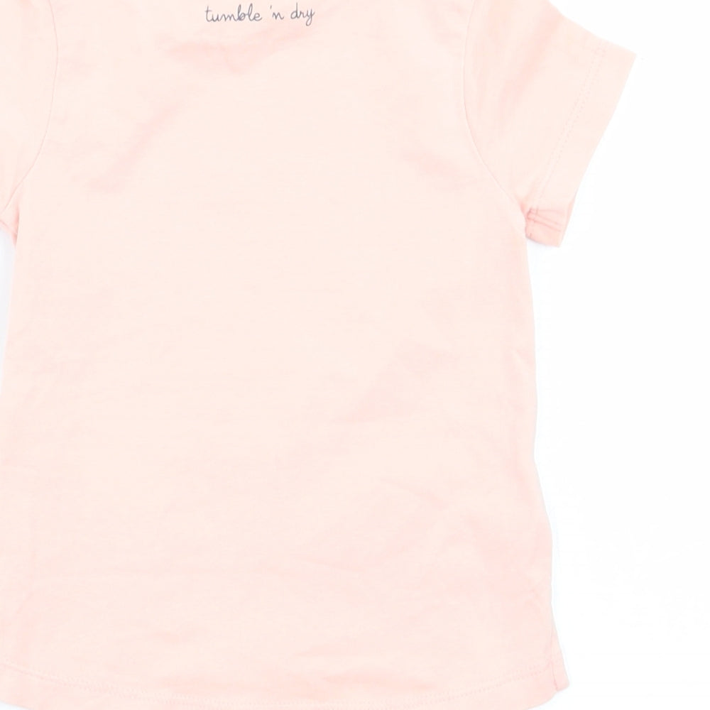 Preworn Girls Pink   Basic T-Shirt Size 3-6 Months
