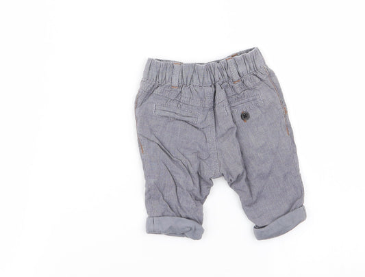 NEXT Boys Blue Check  Capri Trousers Size 0-3 Months