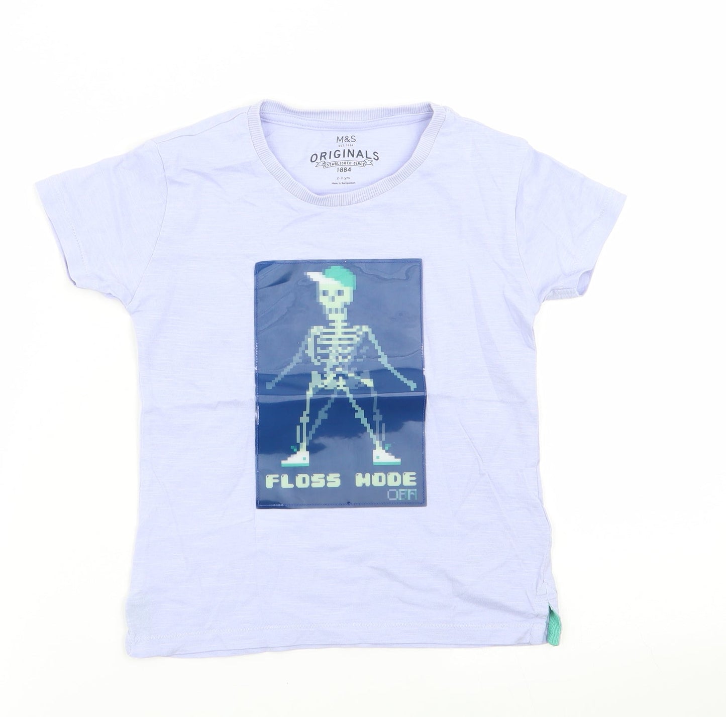 M&S Boys Purple   Basic T-Shirt Size 2-3 Years